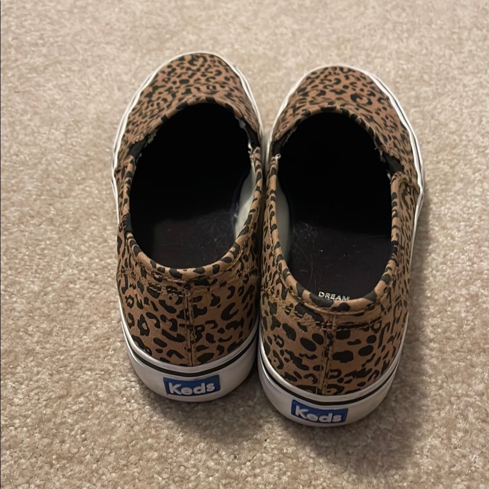 Keds Leopard Print Slip-On Sneakers Brown Black - Picture 4 of 5